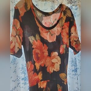 FREE WITH PURCHASE!Promesa Medium Black Pink Floral Soft Maxi Dress With Pockets